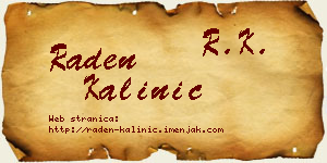 Raden Kalinić vizit kartica
